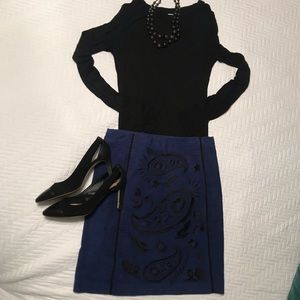 Velvet embroidered Boden skirt - size 2